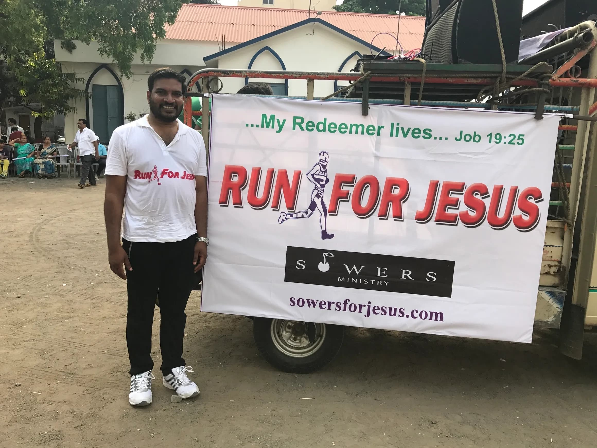 Run For Jesus — finish line celebration