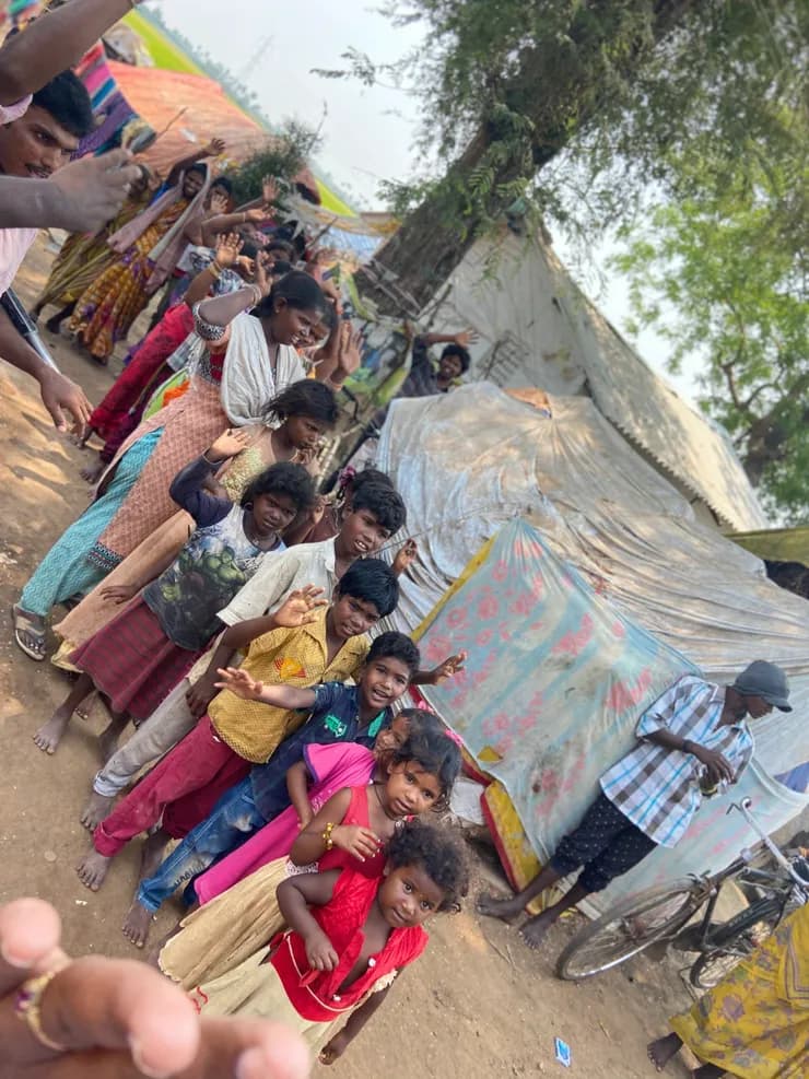 COVID feeding — community gathering and prayer